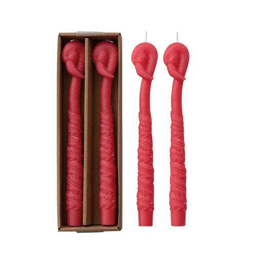 Pink Flamingo Taper Candles