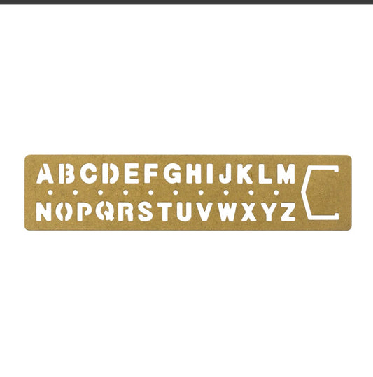 Traveler’s Brass Template Bookmark Alphabet