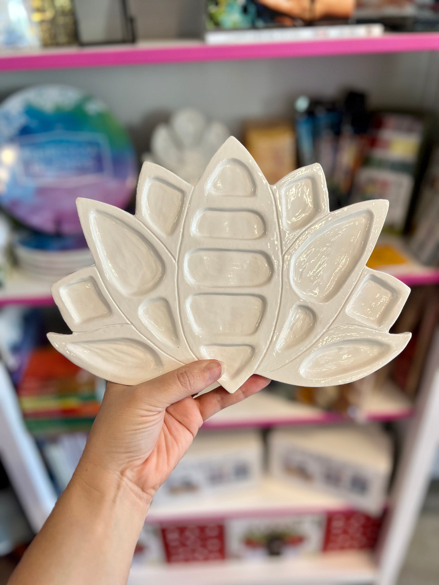 Handmade Lotus Flower Ceramic Paint Palette 