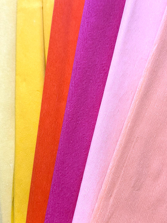 Pale Yellow Single Sided Crepe Paper