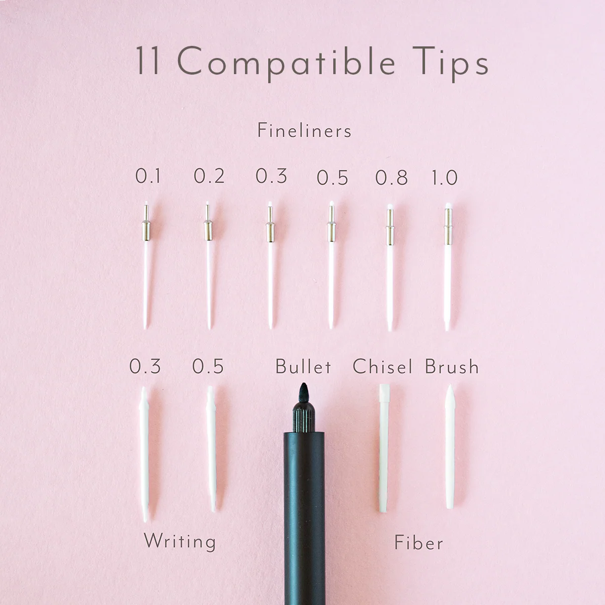 Lumos Pro - Refillable Multi-Tip Pen: Bubblegum / Duo Tip