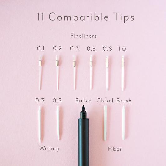 Lumos Pro - Refillable Multi-Tip Pen: Bubblegum / Duo Tip