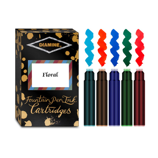 Diamine Mixed Ink Cartridge Pack - Floral