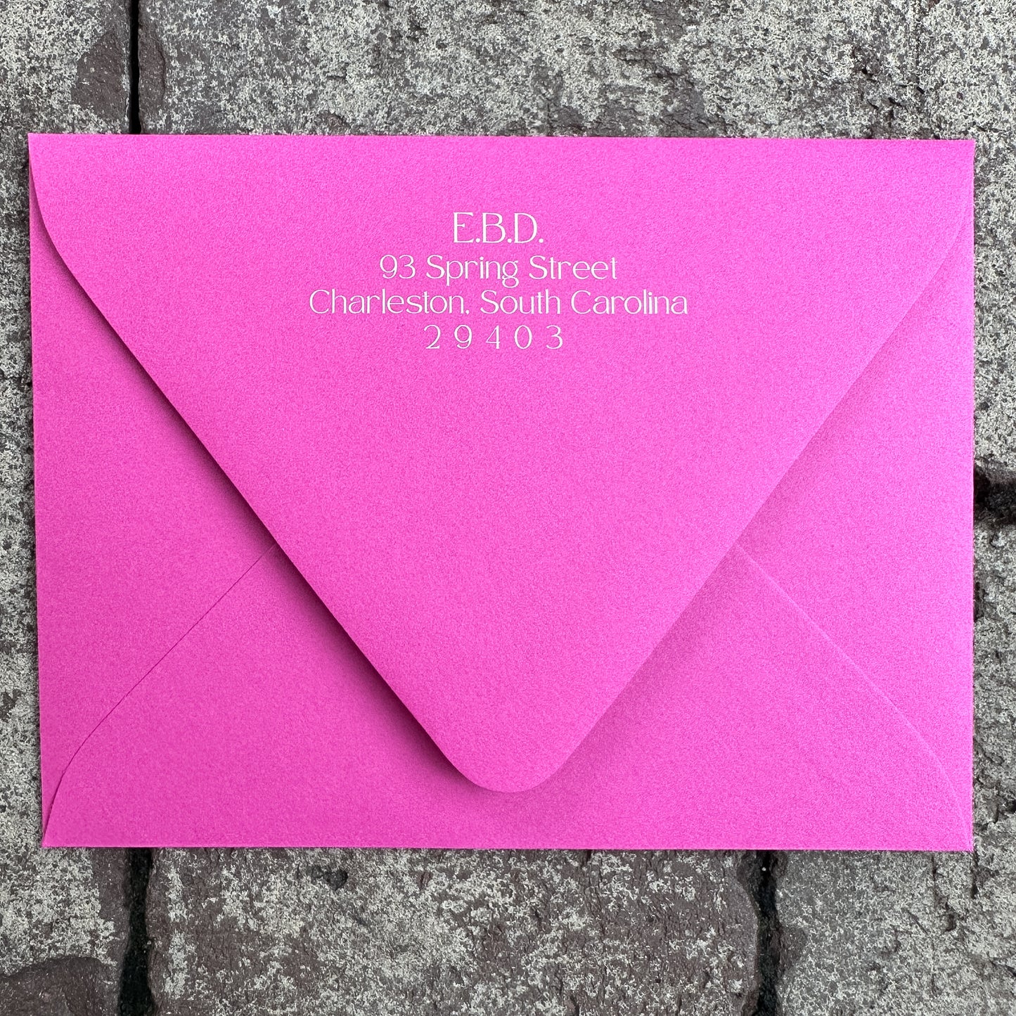 Personalized Stationery - Duo Stripe - Magenta and Orange