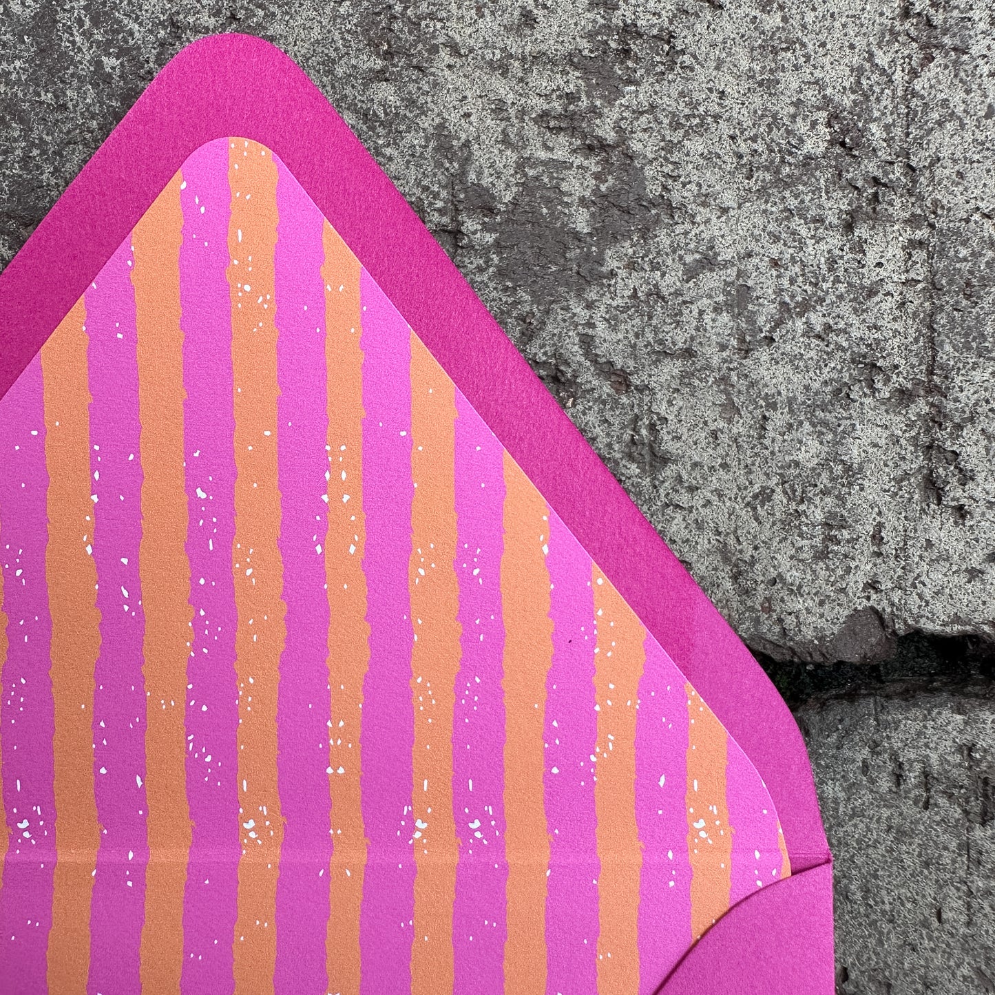 Personalized Stationery - Duo Stripe - Magenta and Orange