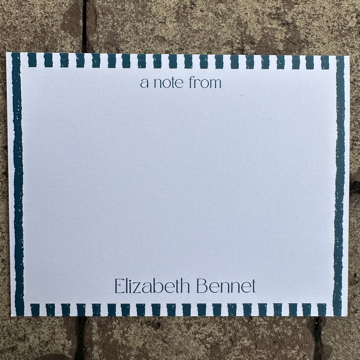 Personalized Stationery - Duo Stripe - Navy and White