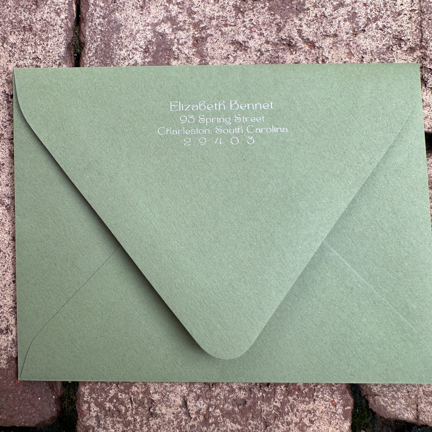 Personalized Stationery - Lisbon Tile - Grape and Pine