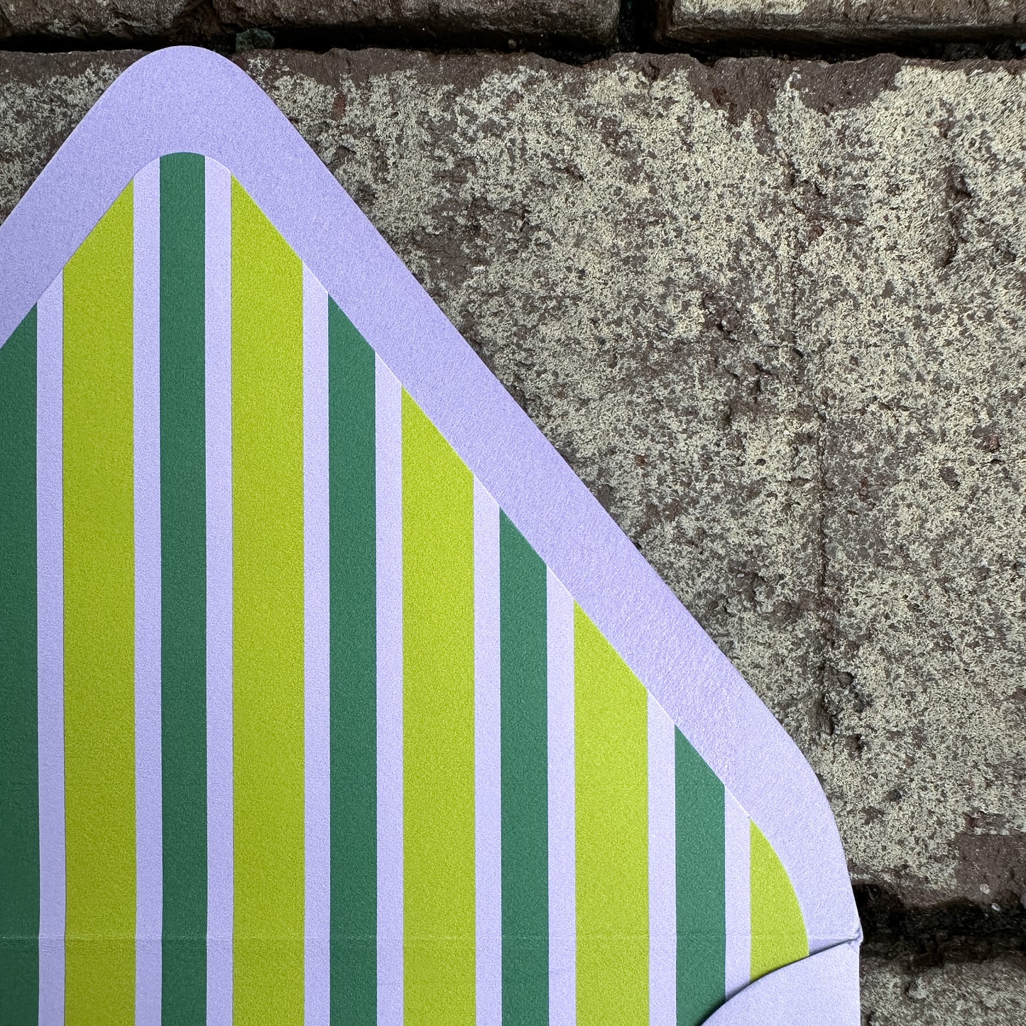Personalized Stationery - Charleston Stripe - Lavender and Chartreuse