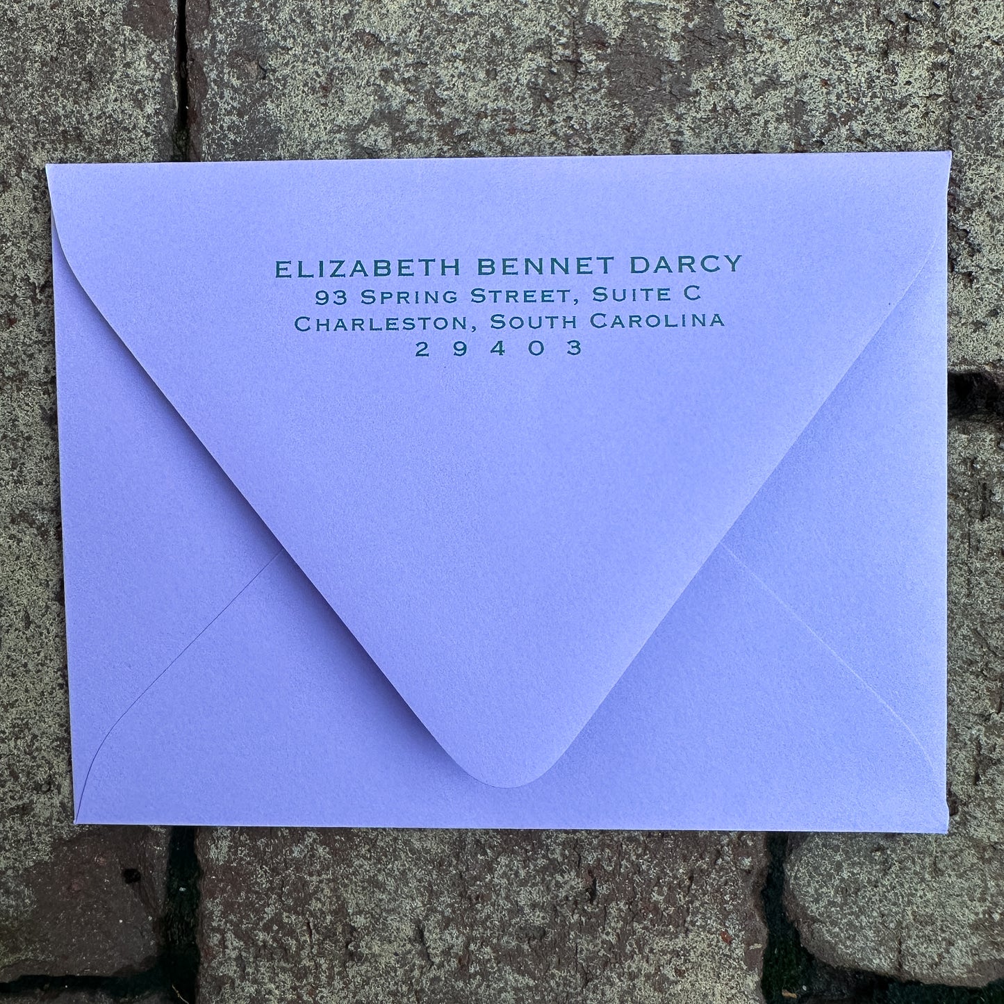 Personalized Stationery - Charleston Stripe - Lavender and Chartreuse