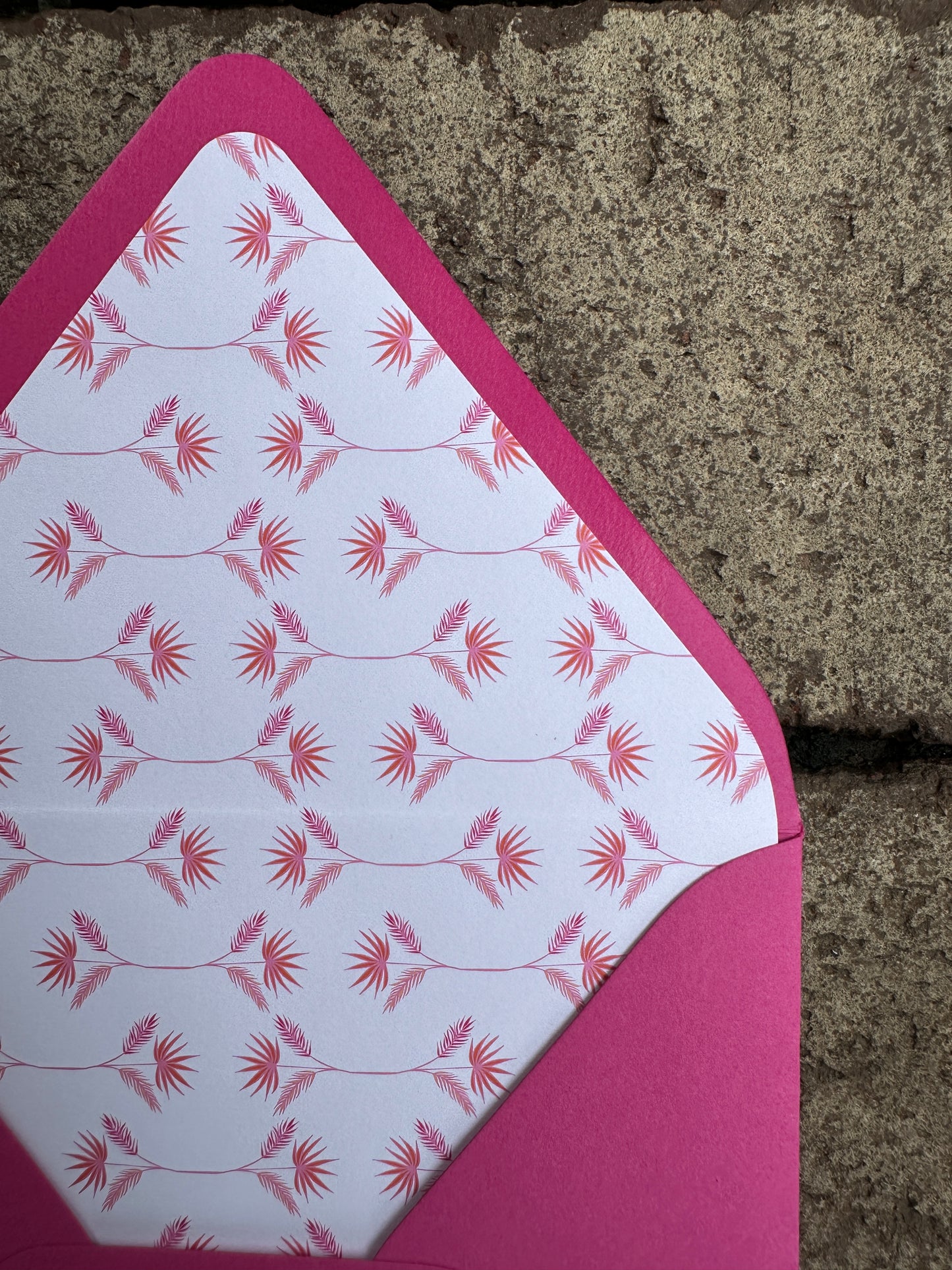 Personalized Stationery - Palm Resort - Fuchsia and Orange