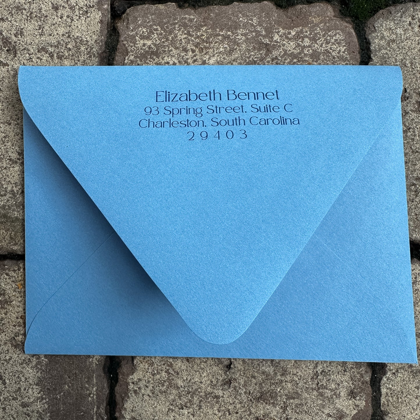 Personalized Stationery - Palm Resort - Dusy Blue and Grape
