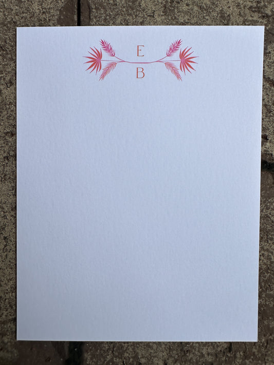 Personalized Stationery - Palm Resort - Fuchsia and Orange