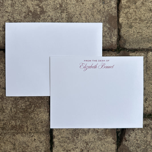 Personalized Stationery - From The Desk Of - Script Font