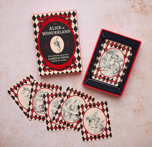 Alice in Wonderland Cards with Games & Trivia