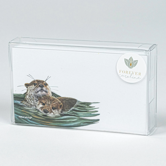 Floating Otters Pair Tiny Cards | Pack of 60 "Love Notes"