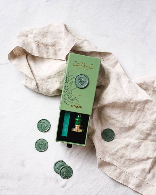 Wax seal stamp and wax stick set: Cherry Blossom