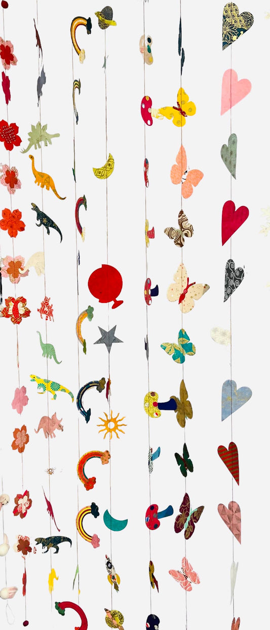 5ft  Paper garland, Stripes stitched