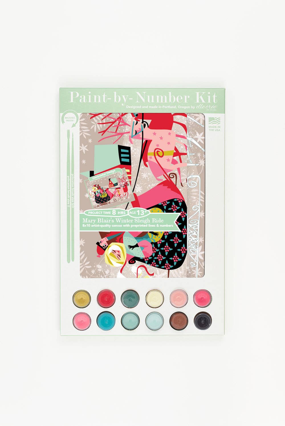 Mary Blair's Winter Sleigh Ride Paint-by-Number Kit