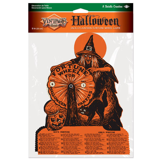 Vintage Halloween Witch Fortune Wheel Game 9¼" x 6¾"