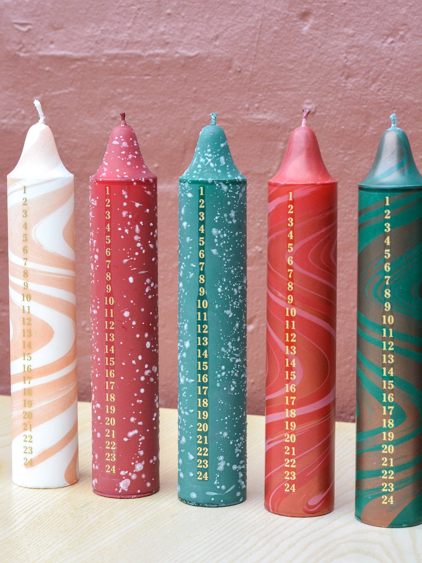 Advent Candle, Christmas Calendar, Green Confetti