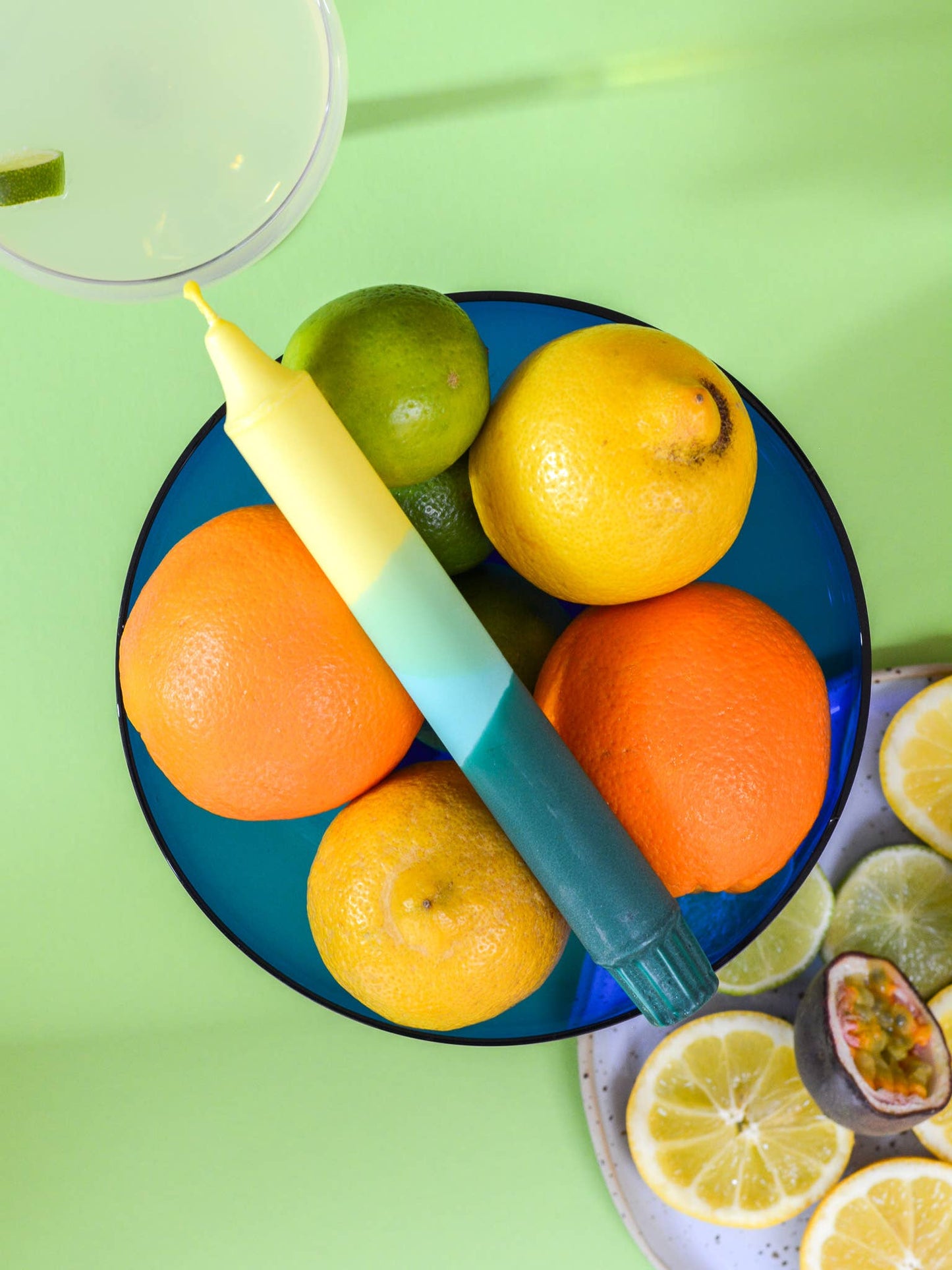 Taper candle- Summer Party / Green Lemonade