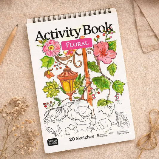 Floral Adult Coloring Book - A5