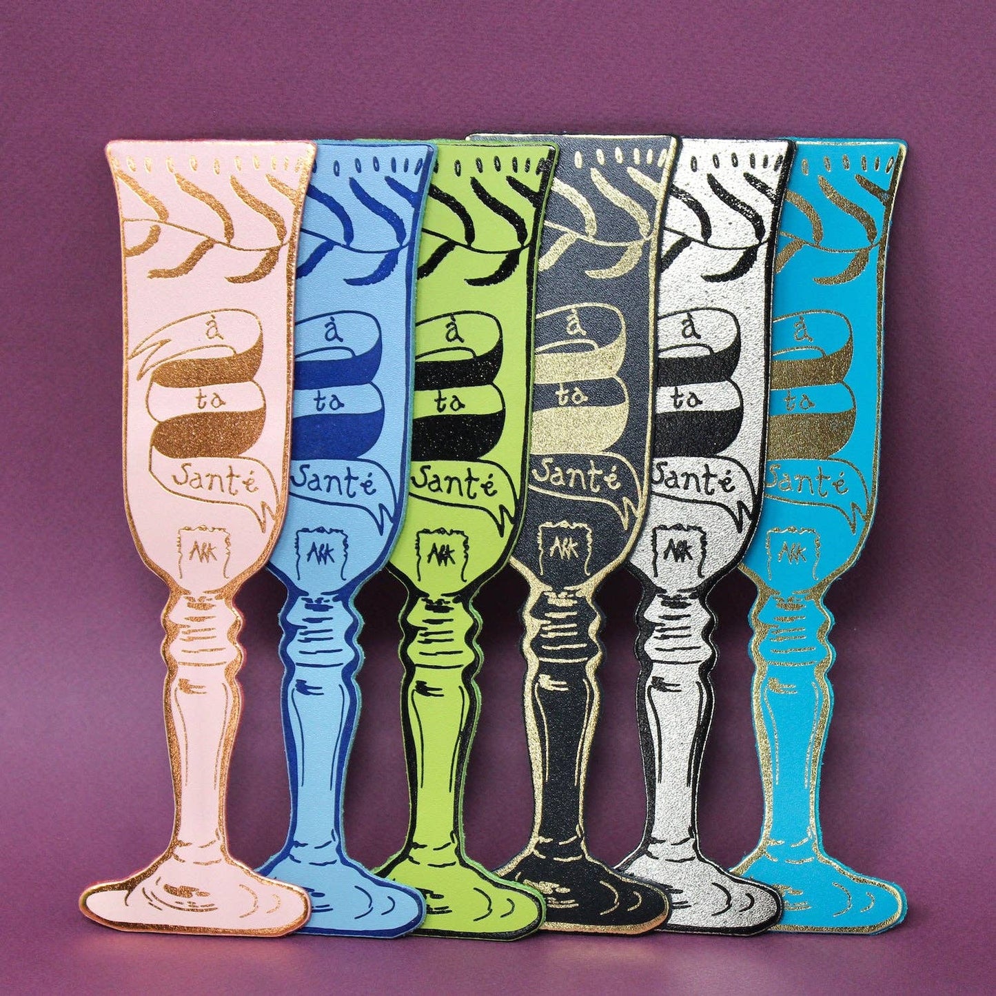 Wine Glass Bookmark: Heritage Blue