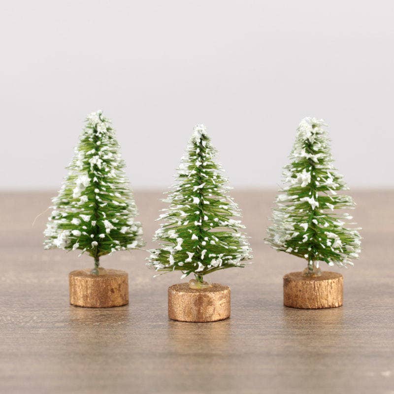 1-1/2" Mini Lime Green Bottle Brush Trees (Pack of 3)