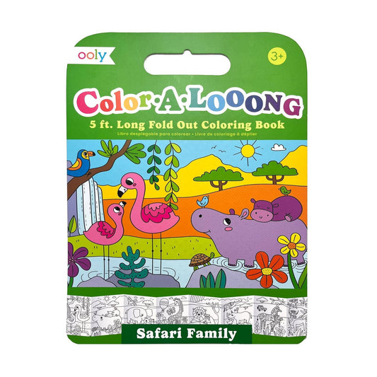 Color-A-Looong: Fold Out Coloring Book - Safari Family