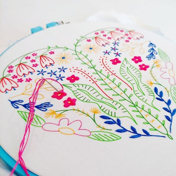 full heart embroidery kit