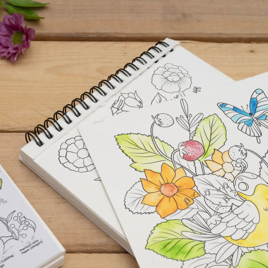 Floral Adult Coloring Book - A5