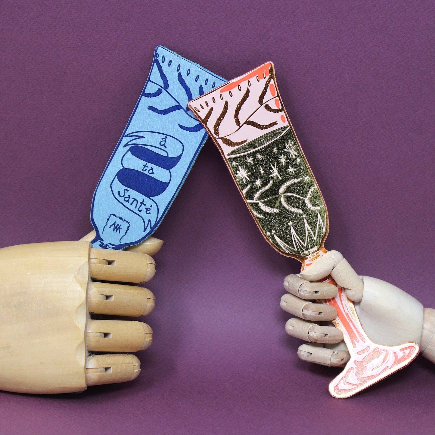 Wine Glass Bookmark: Heritage Blue