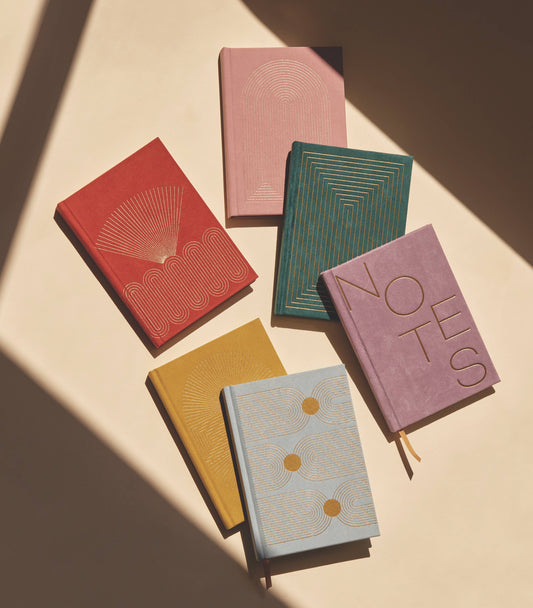 Suede Journals - Terracotta Radiant Rays