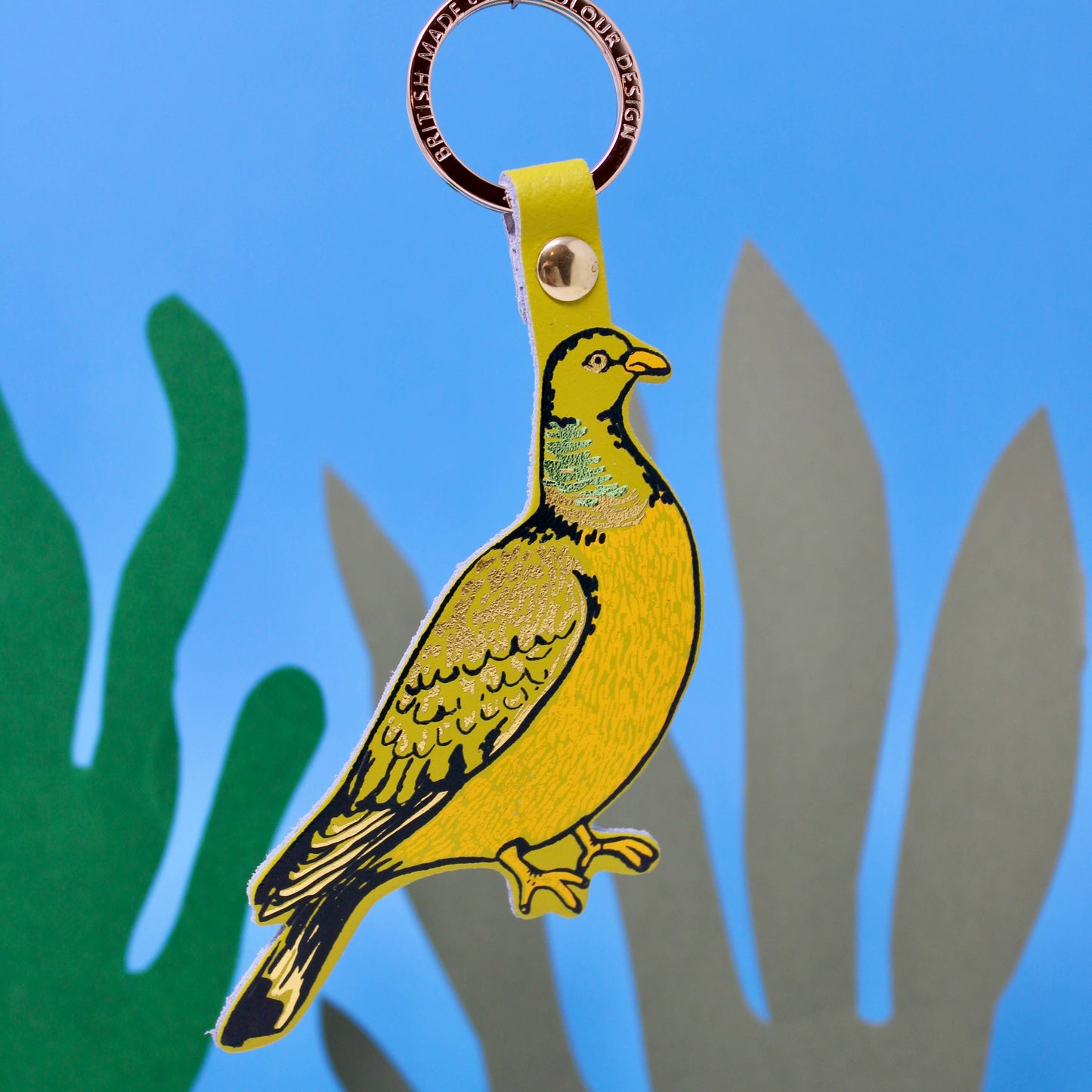Feral Pigeon Key Fob: Cornflower