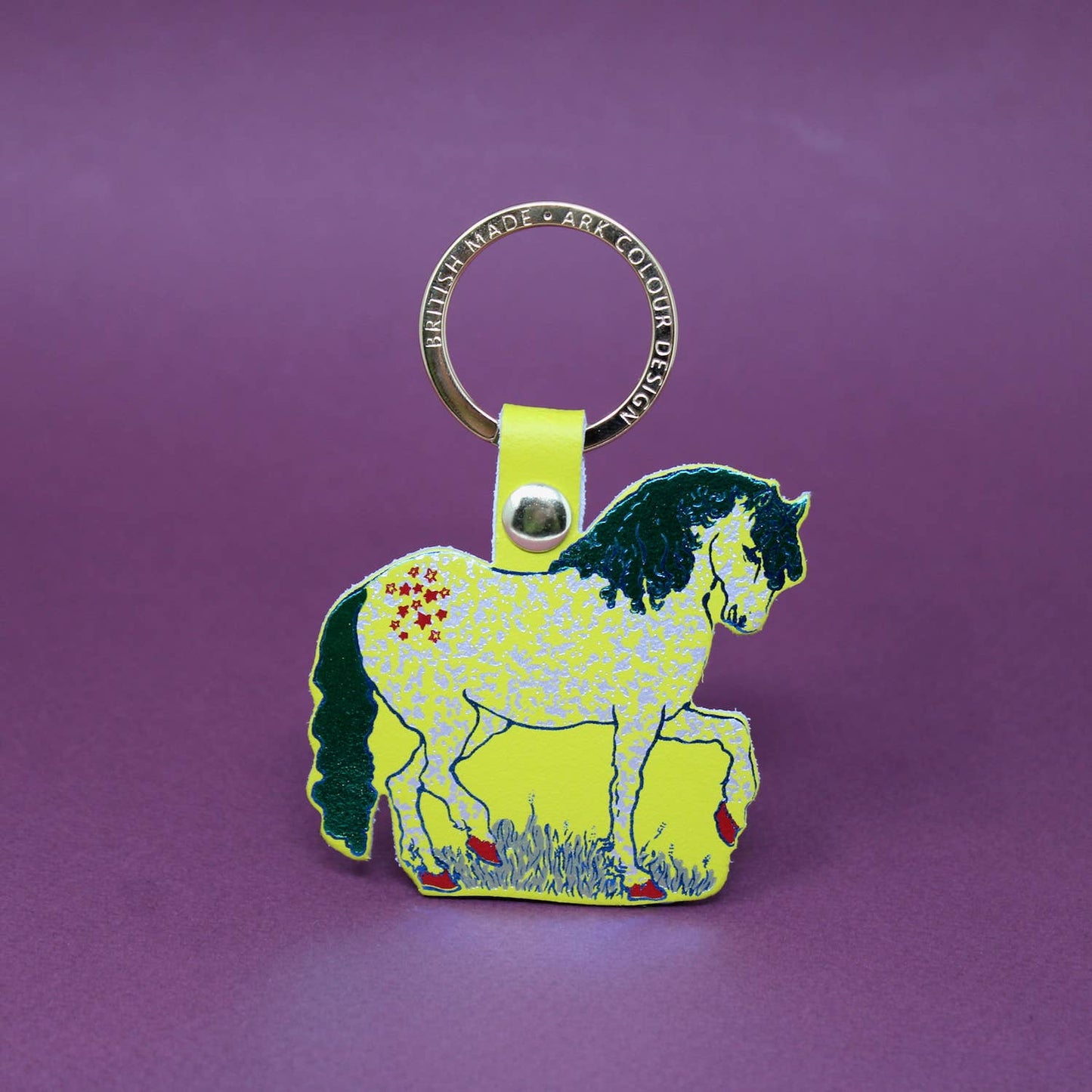 Horse Key Fob: Coral