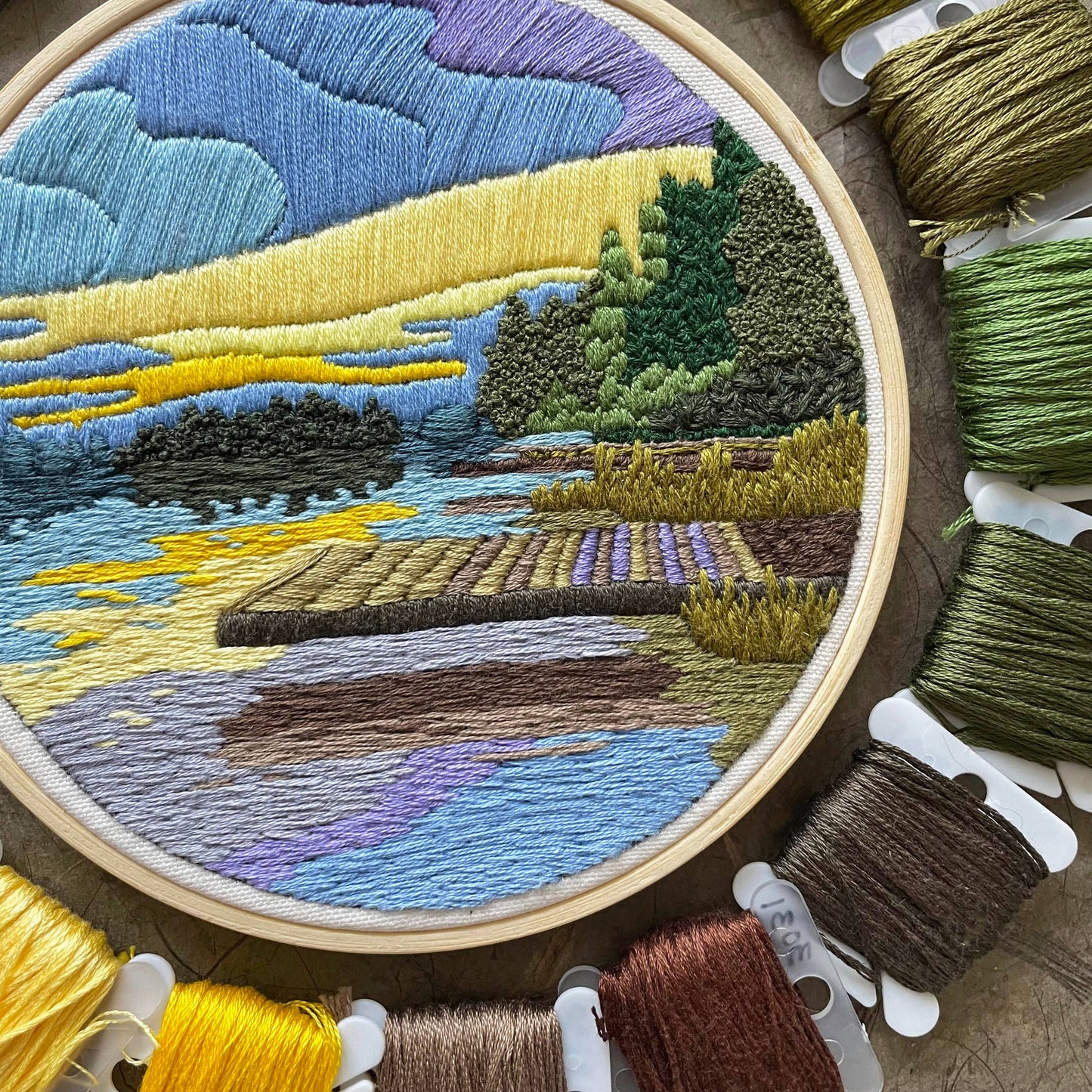 Embroidery Kit - Lakeside (5")