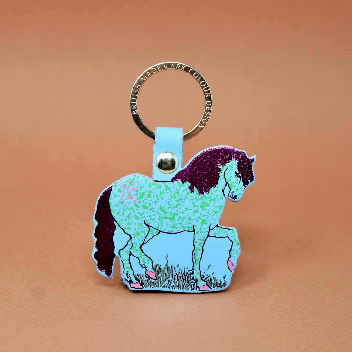 Horse Key Fob: Coral