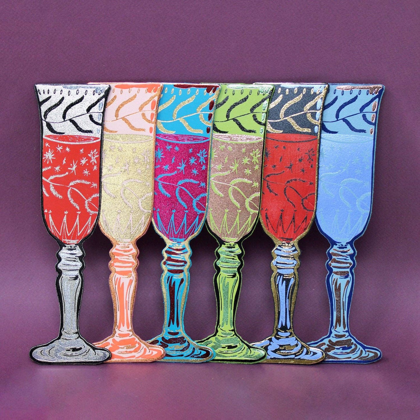 Wine Glass Bookmark: Heritage Blue
