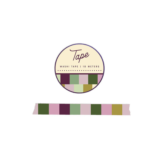 Green and Purple Block Washi Tape