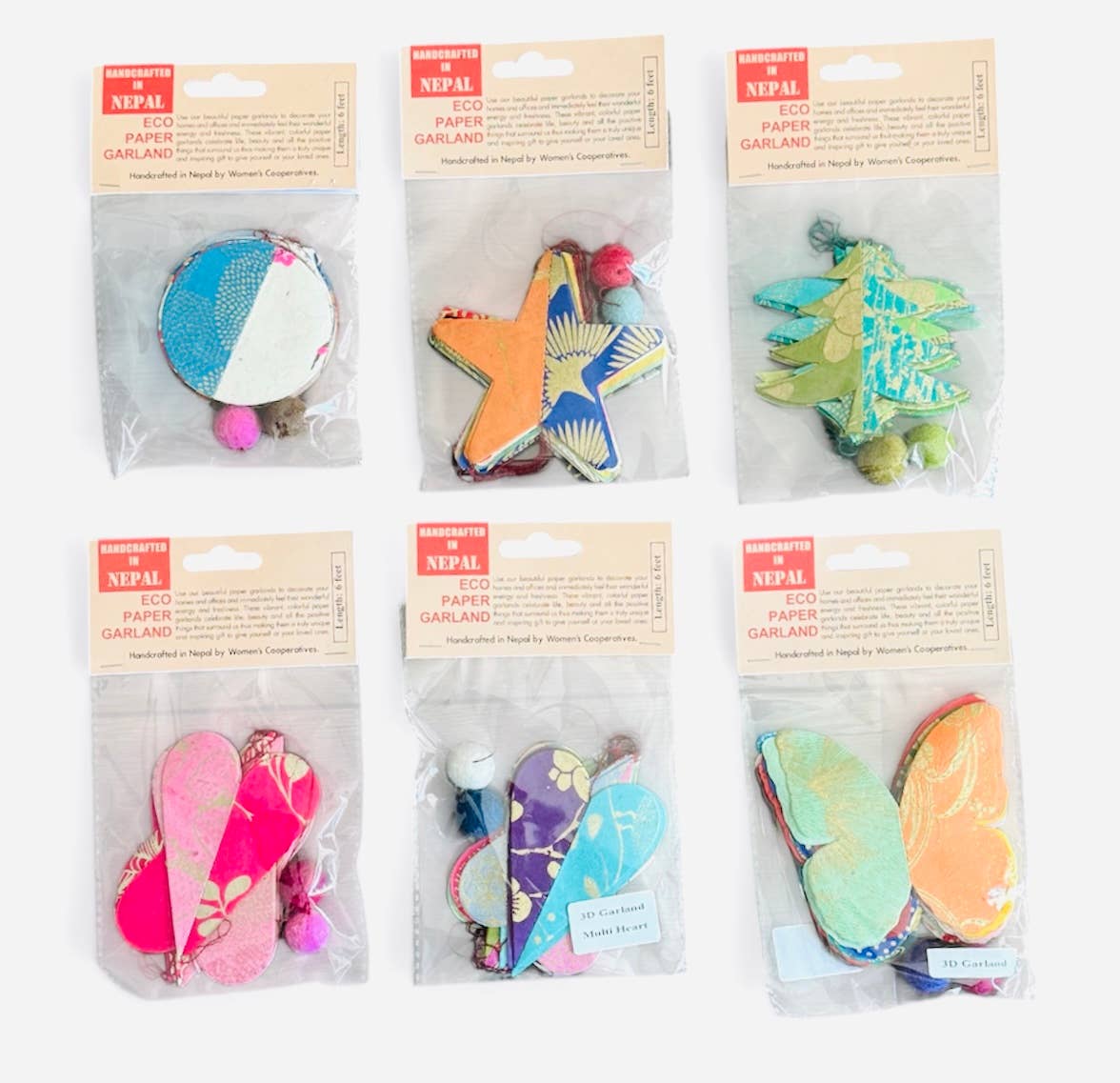 3D Paper garland Stars 6ft: Medium