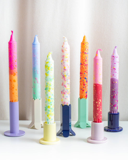 Taper candles- Pink & Red Confetti