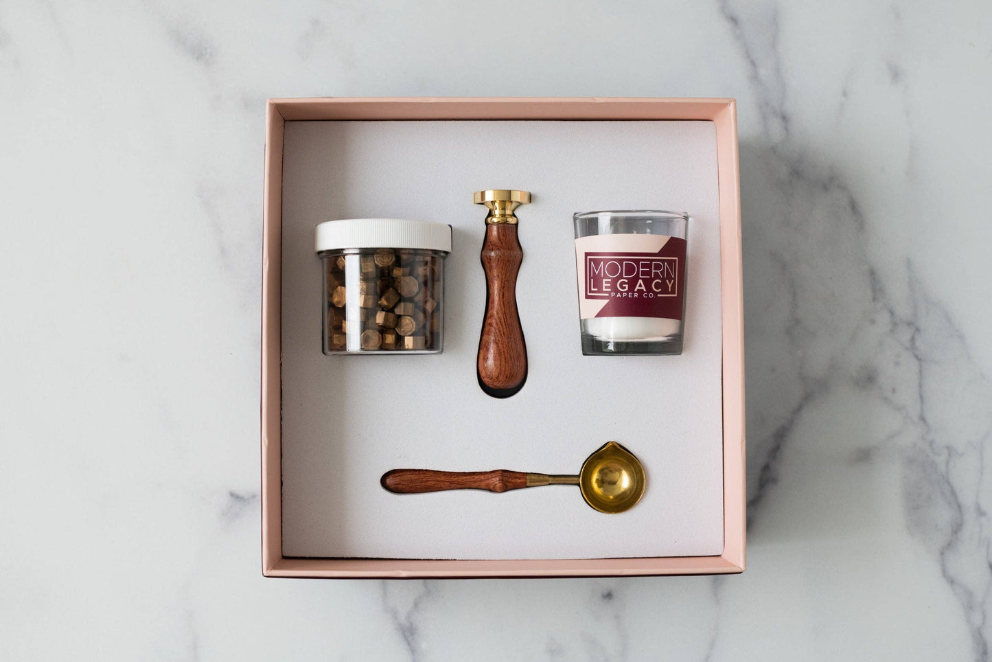 Seashell Wax Seal Stamp Kit: Robins Egg / Jar of Sealing Wax Beads