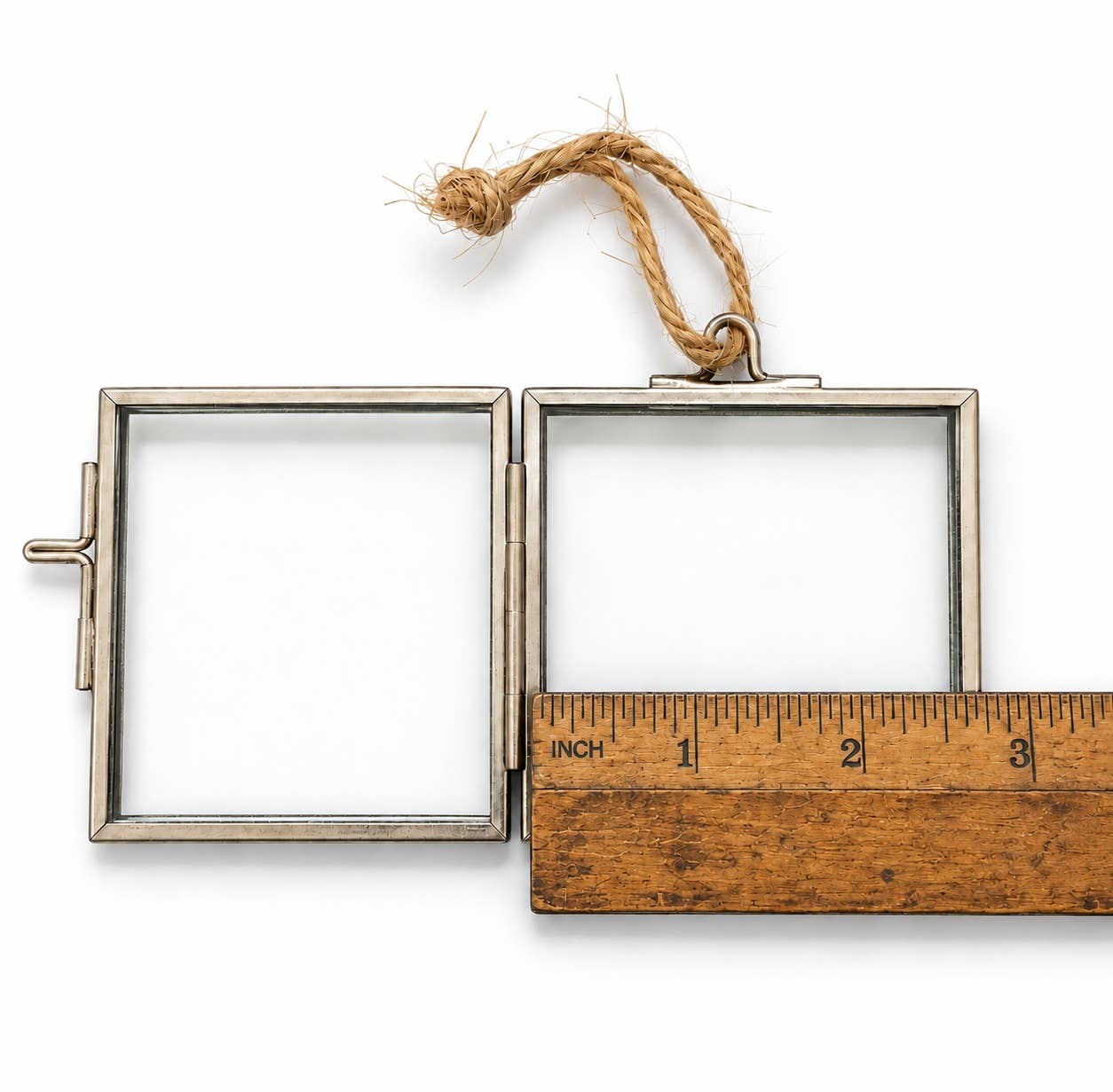 Silver Metal & Glass Frame Hanging Ornament
