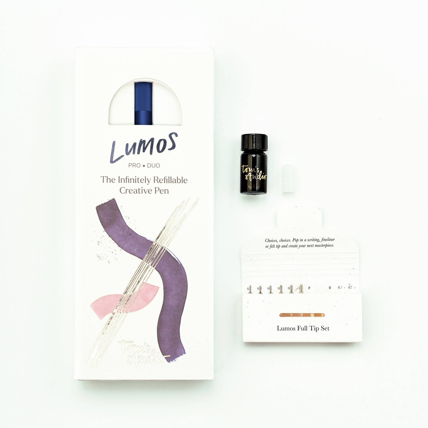 Lumos Pro - Refillable Multi-Tip Pen: Raspberry / Duo Tip