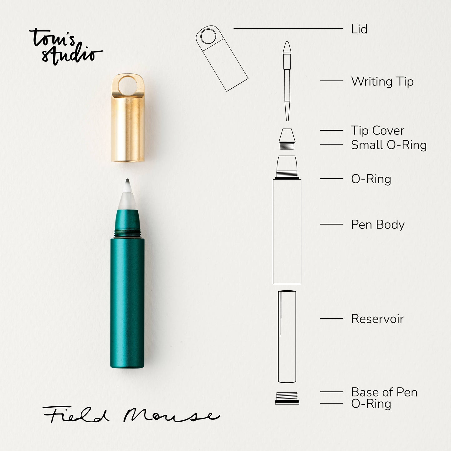 The Field Mouse – refillable travel pen: Blush
