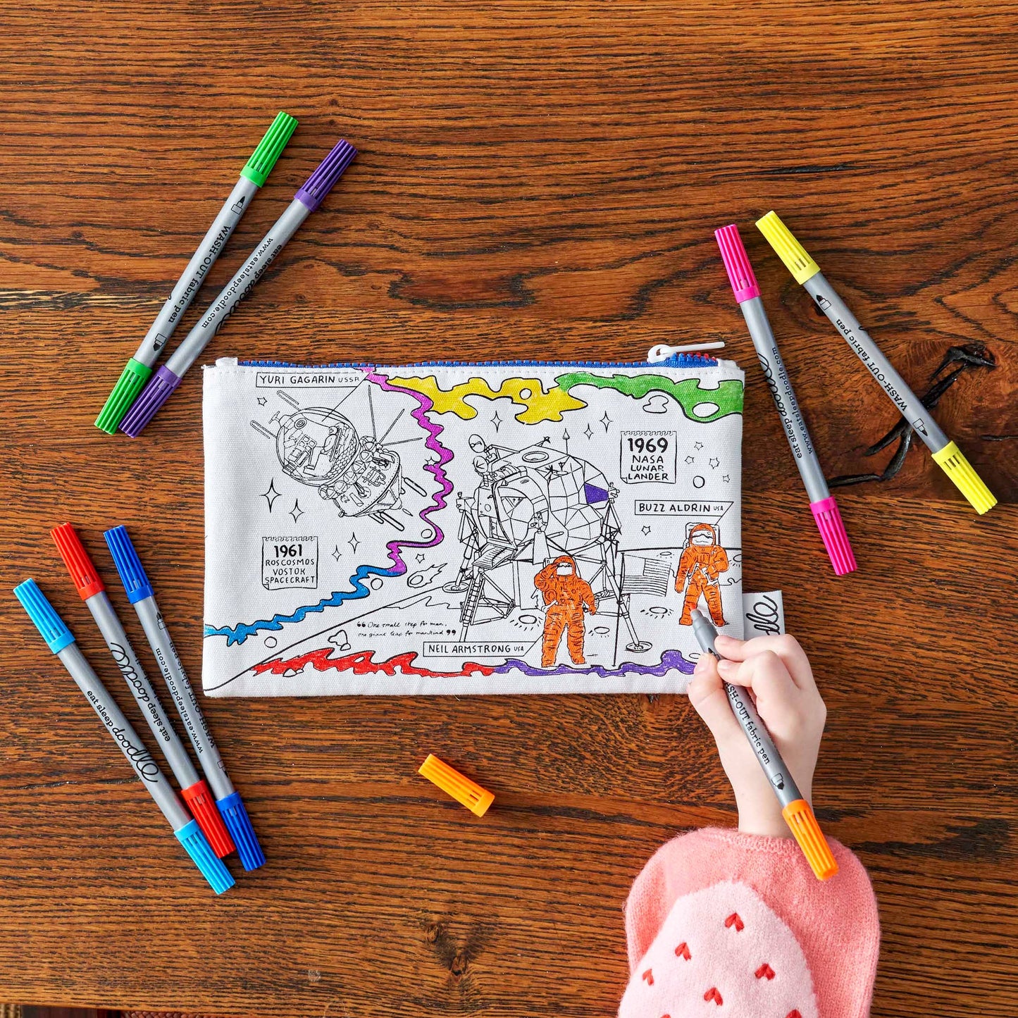 Color Your Own - Craft Kit - Space Explorer Pencil Case