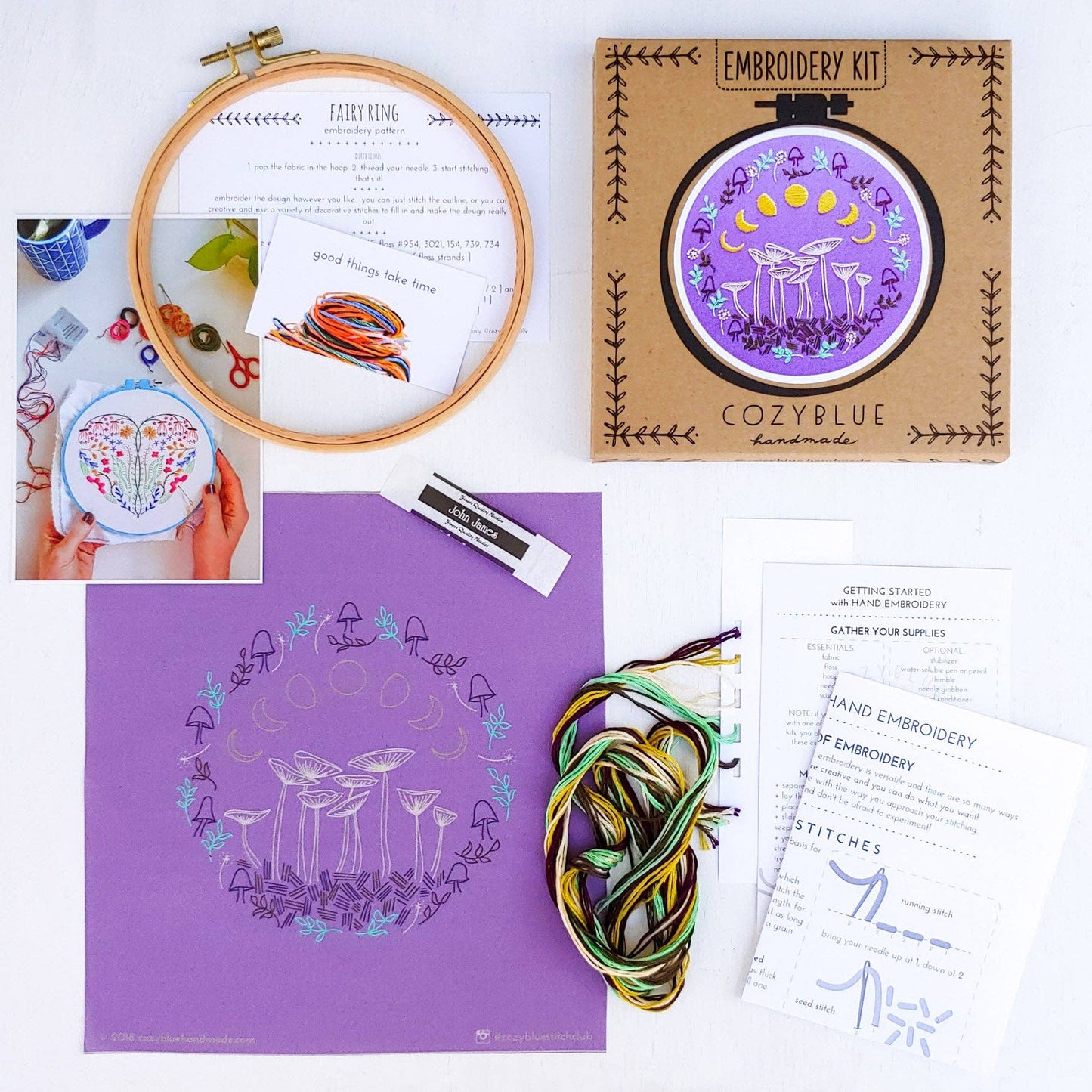 Folk tails embroidery kit