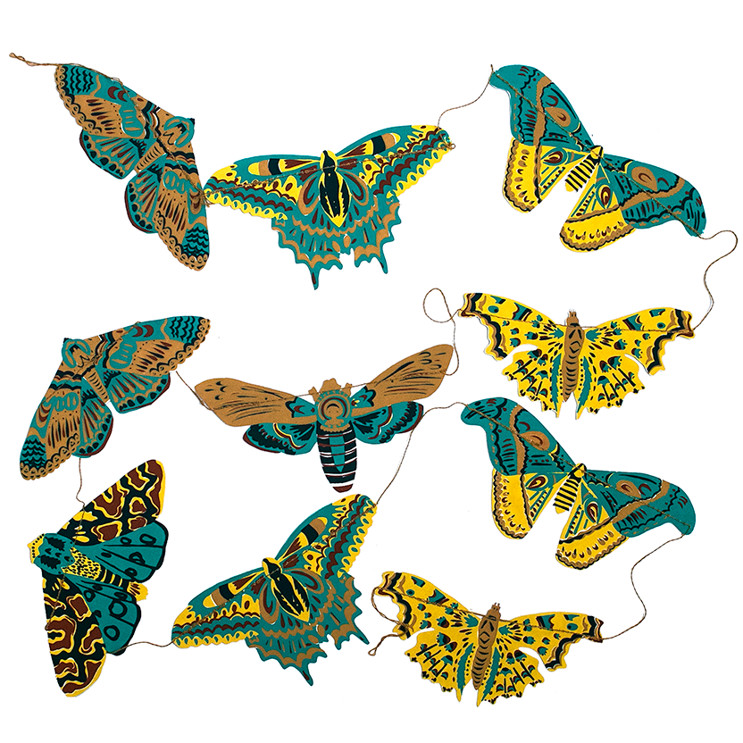 MOTHS SEWN GARLAND