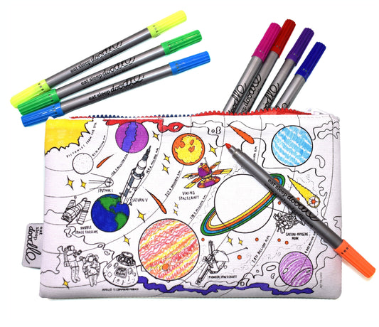 Color Your Own - Craft Kit - Space Explorer Pencil Case