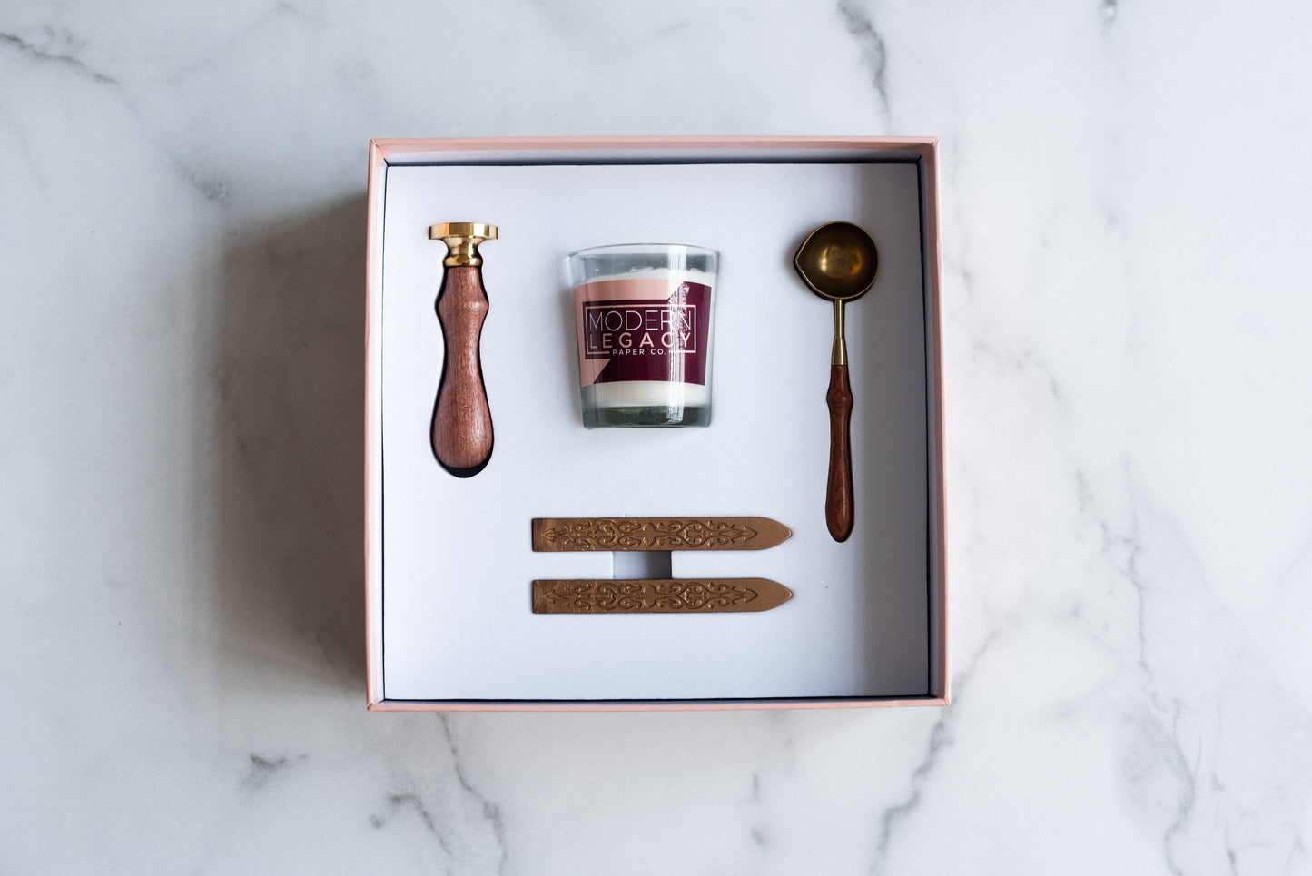 Floral Bouquet Wax Seal Stamp Kit: Call Me Coral / Jar of Sealing Wax Beads